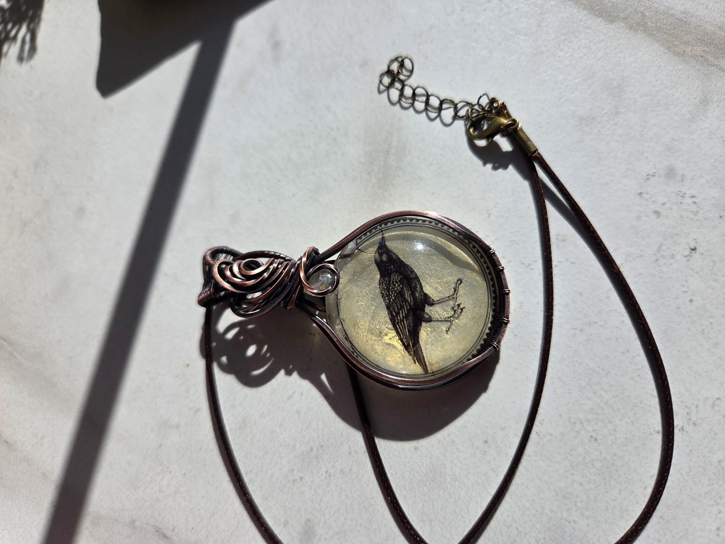 Labradorite Crow Necklace 🖤🐦‍⬛