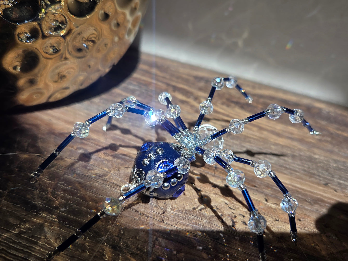 Beaded Sparkle Spider 💙 Dark Blue