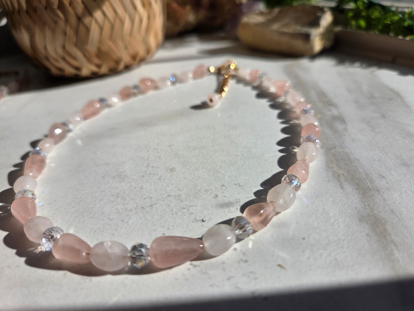 Rose Quartz Necklace, Bracelet & Earring Set 🌹