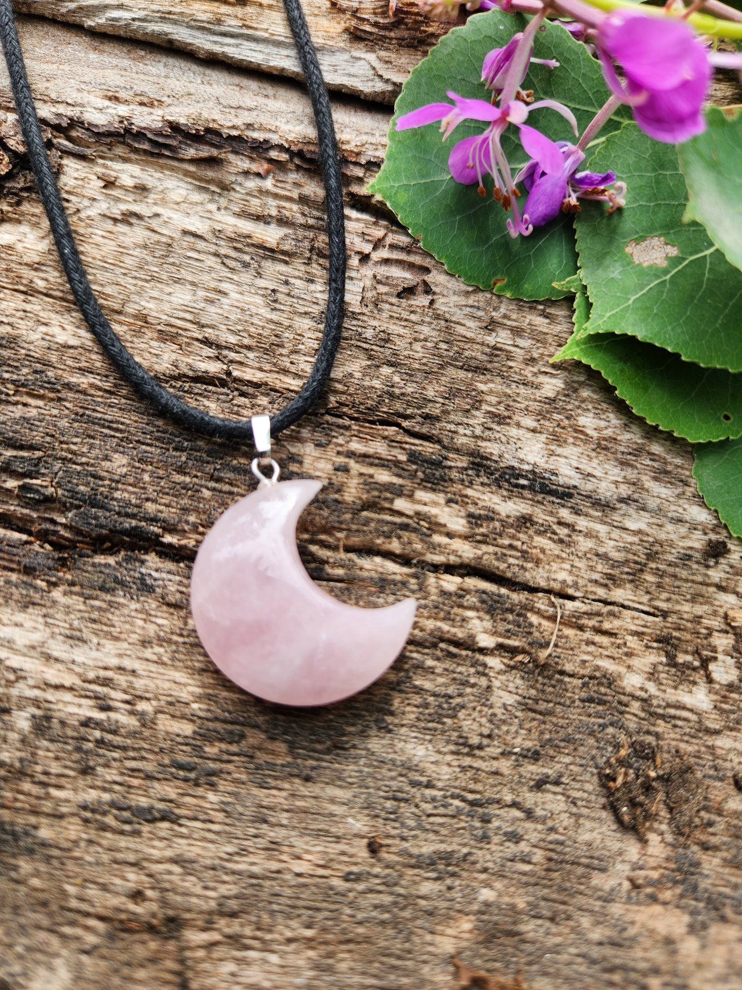 Rose Quartz Moon Necklace