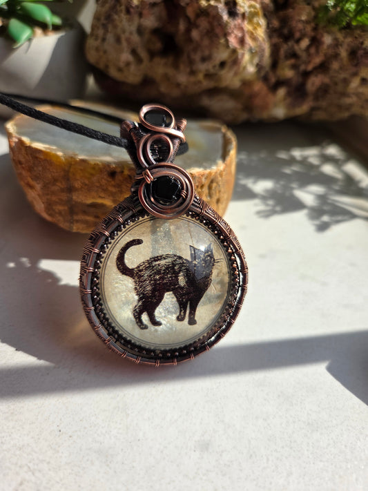 Black Tourmaline Cat Necklace 🐈‍⬛️