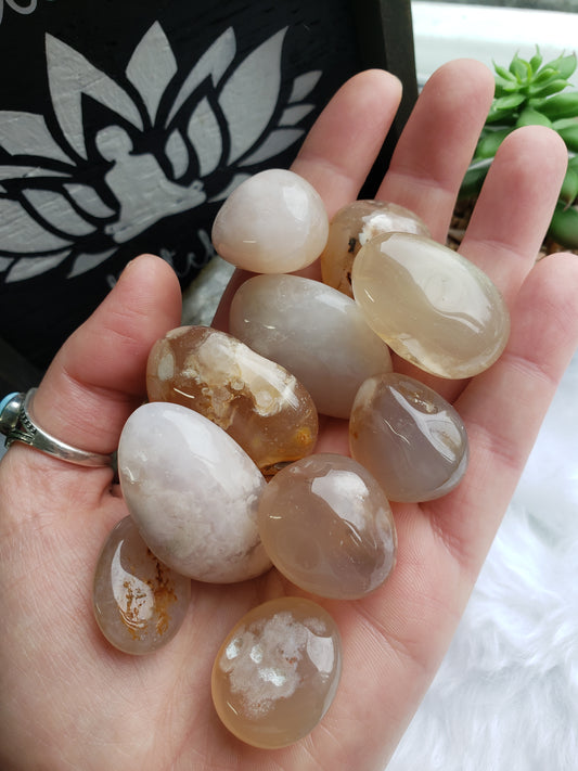 Flower Agate Tumbled Stones