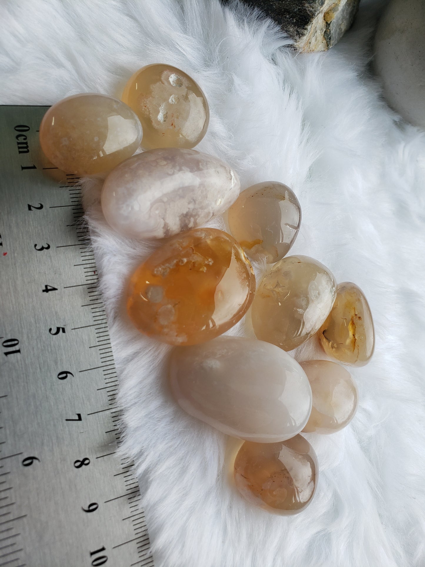 Flower Agate Tumbled Stones