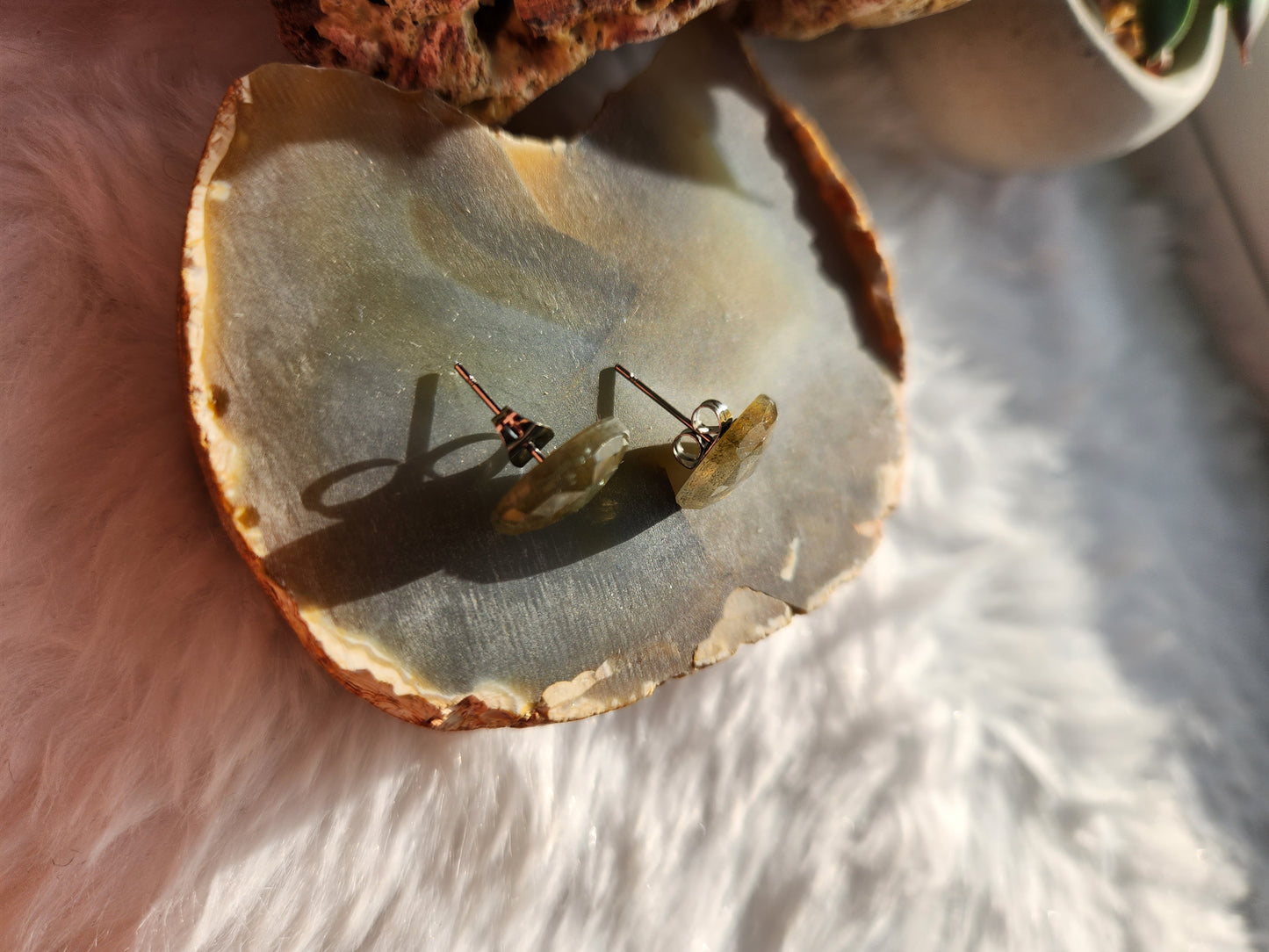 Labradorite Stud Earrings