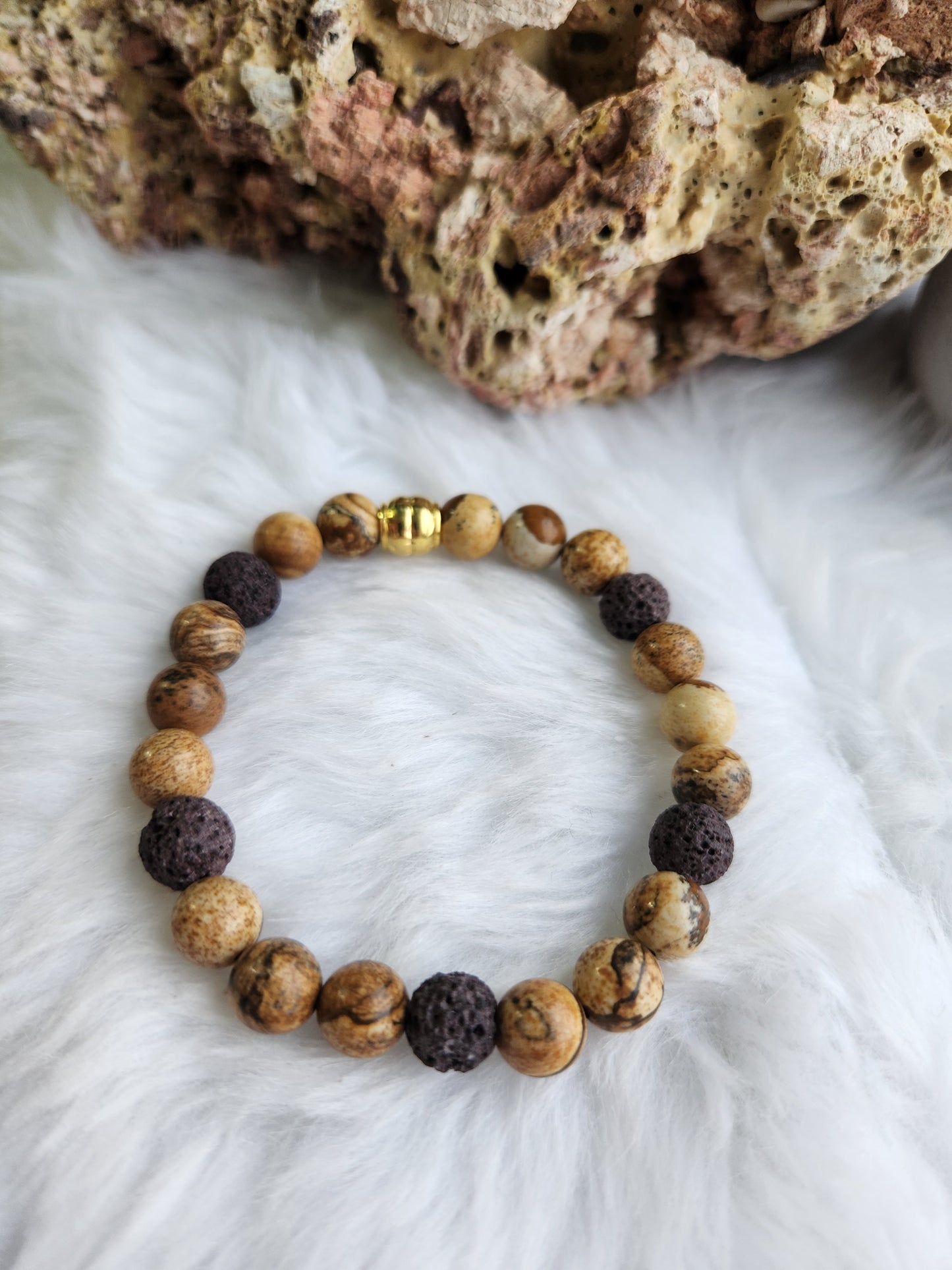 Picture Jasper and Lava Stone