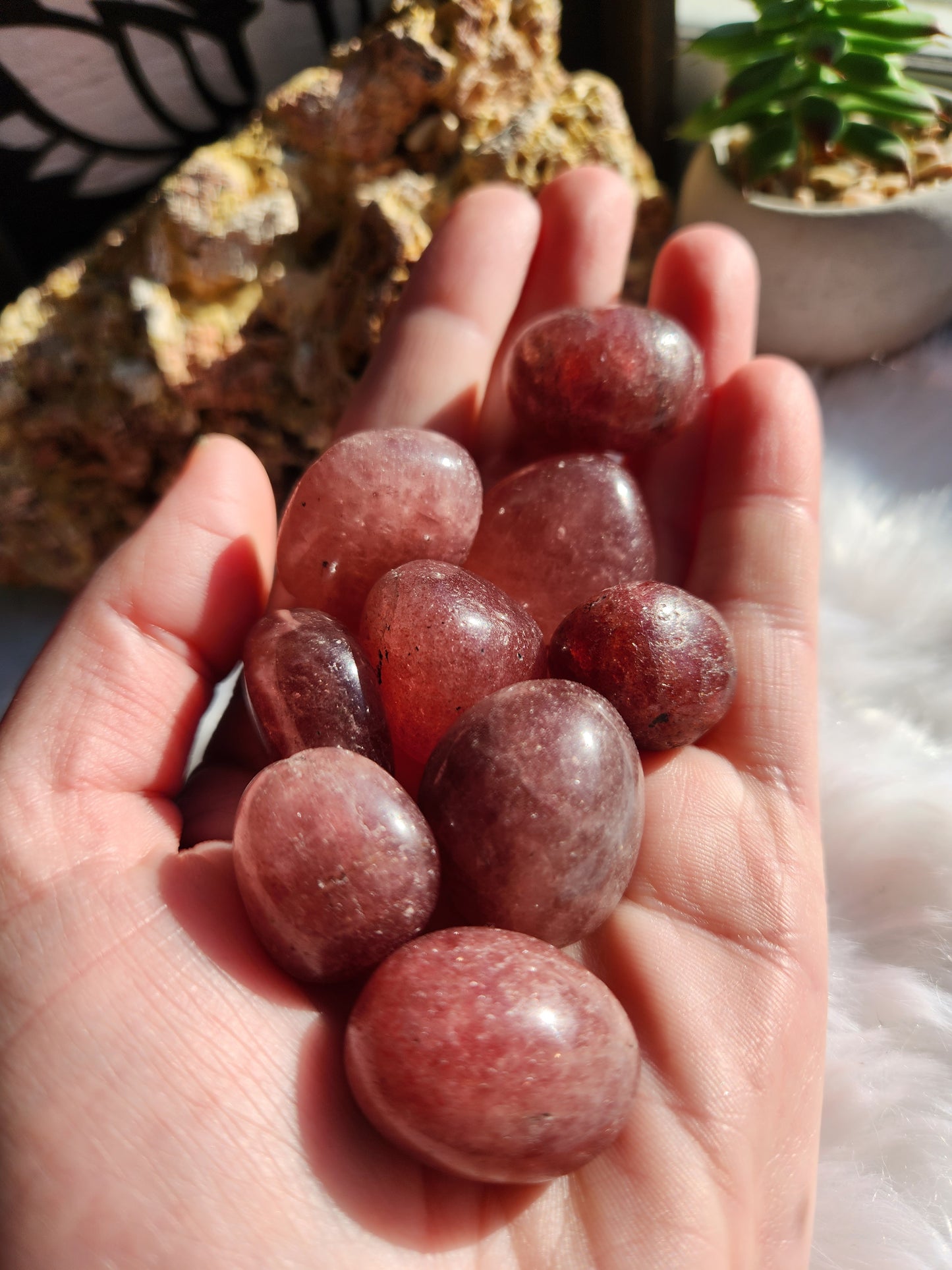 Strawberry Quartz Tumbles