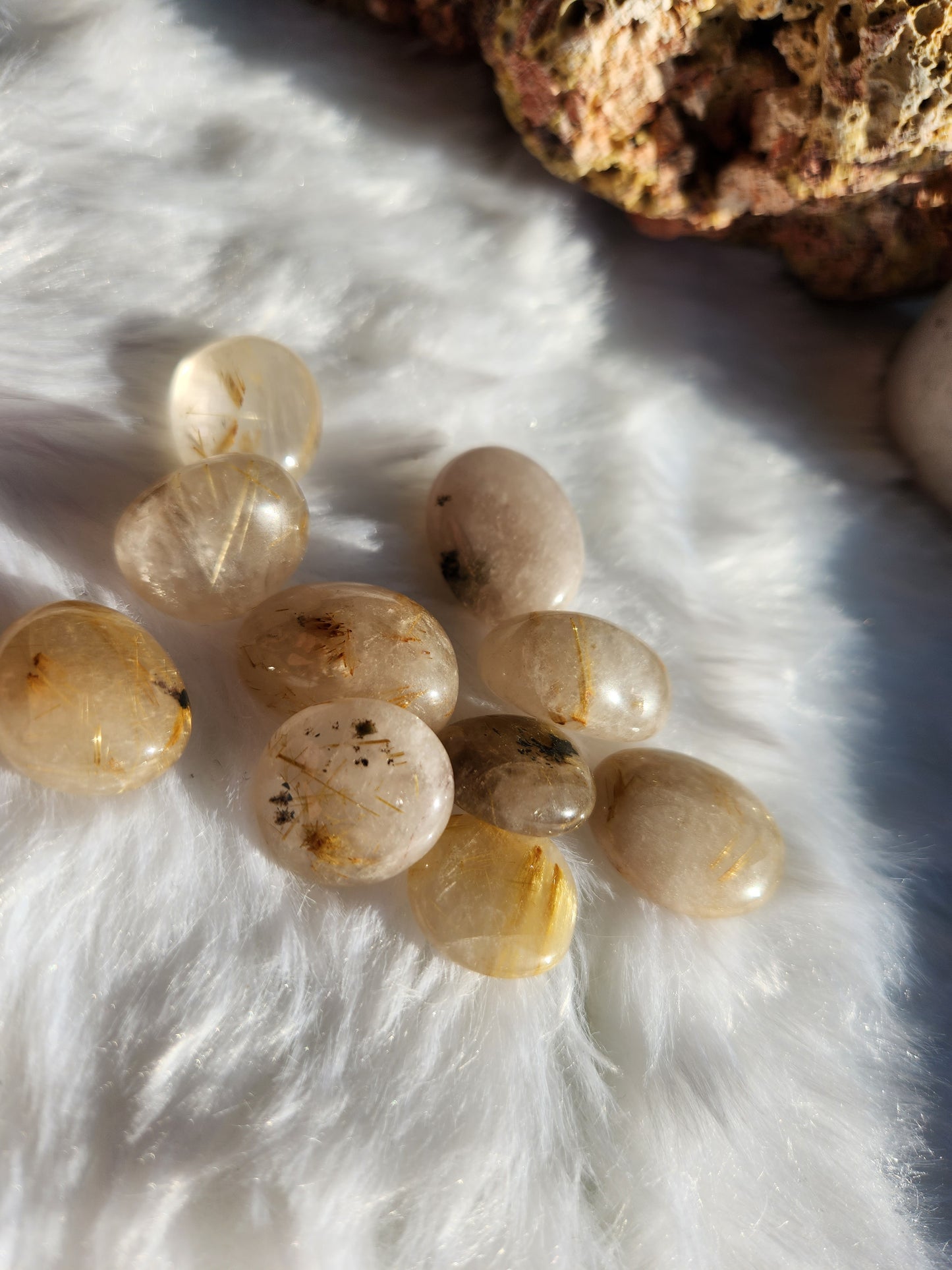 Rutilated Quartz Tumbled Stones