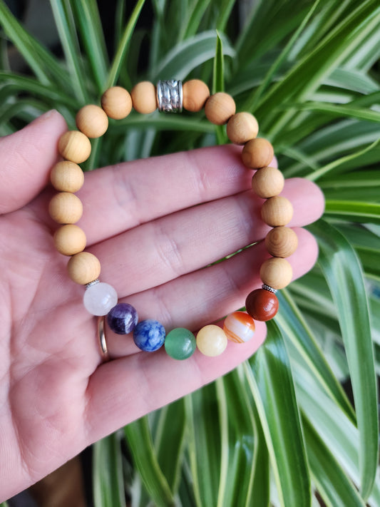 Chakra 7 and Sandalwood Bracelet