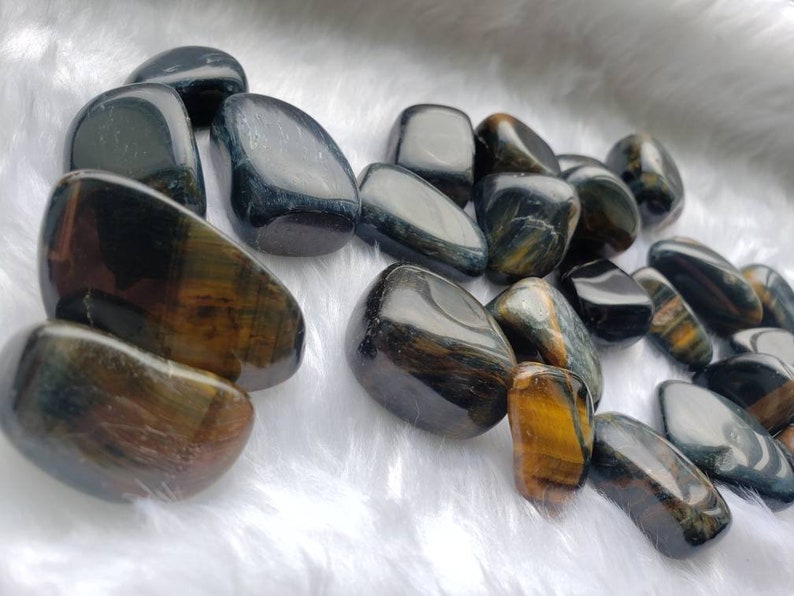 Blue Tigers Eye Tumbled Stones