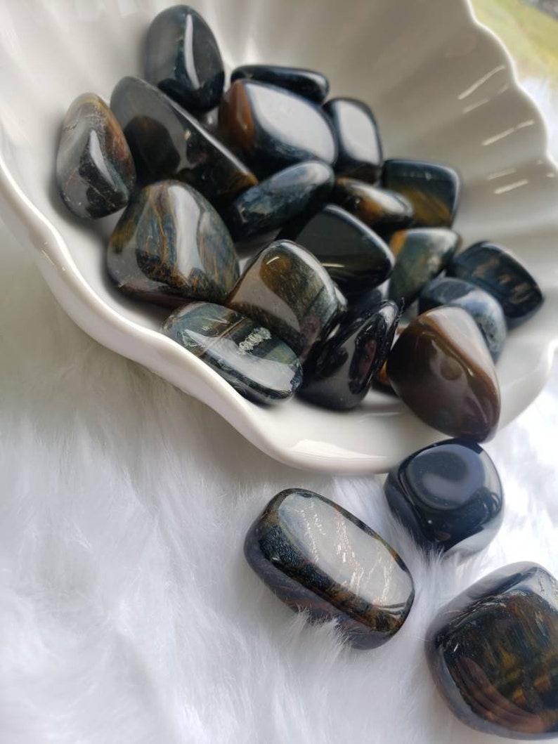 Blue Tigers Eye Tumbled Stones