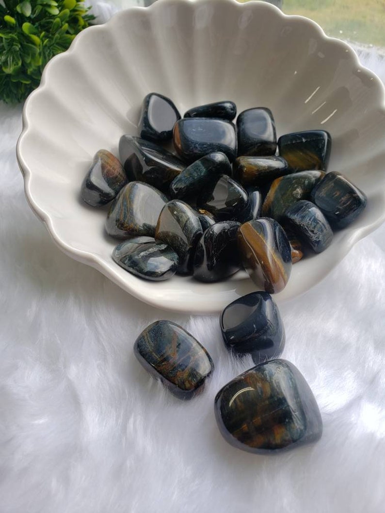 Blue Tigers Eye Tumbled Stones