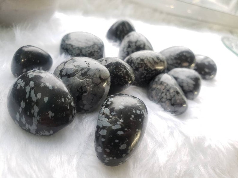 Snowflake Obsidian Tumbled Stones