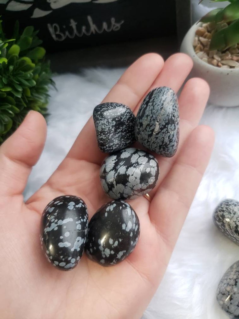 Snowflake Obsidian Tumbled Stones