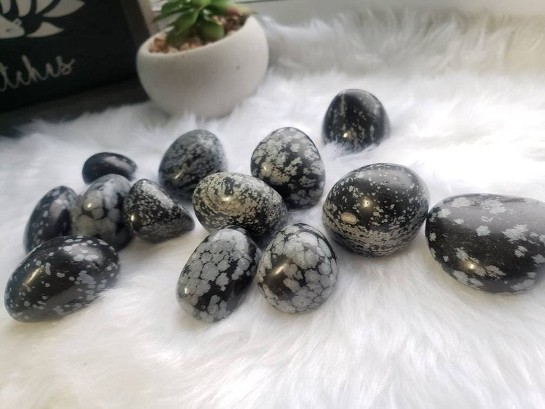 Snowflake Obsidian Tumbled Stones