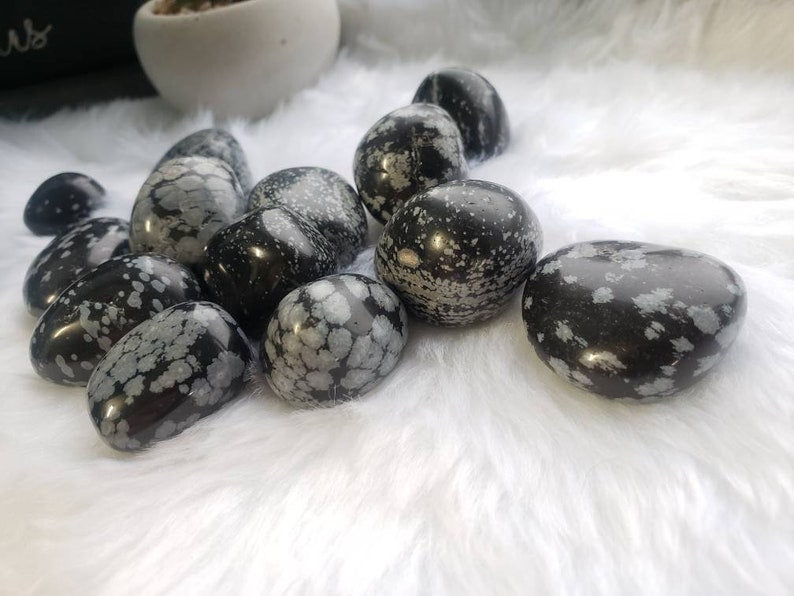 Snowflake Obsidian Tumbled Stones