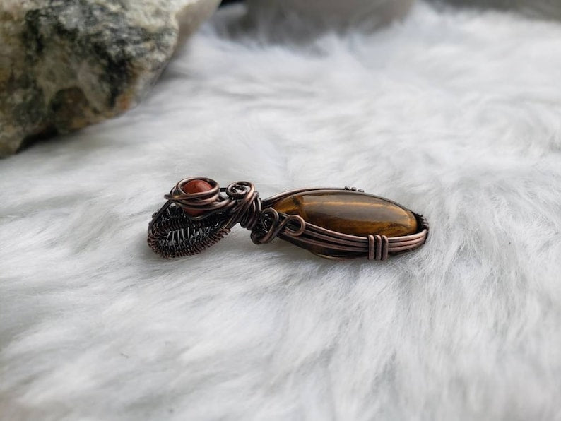 Tigers Eye and Re Jasper Necklace