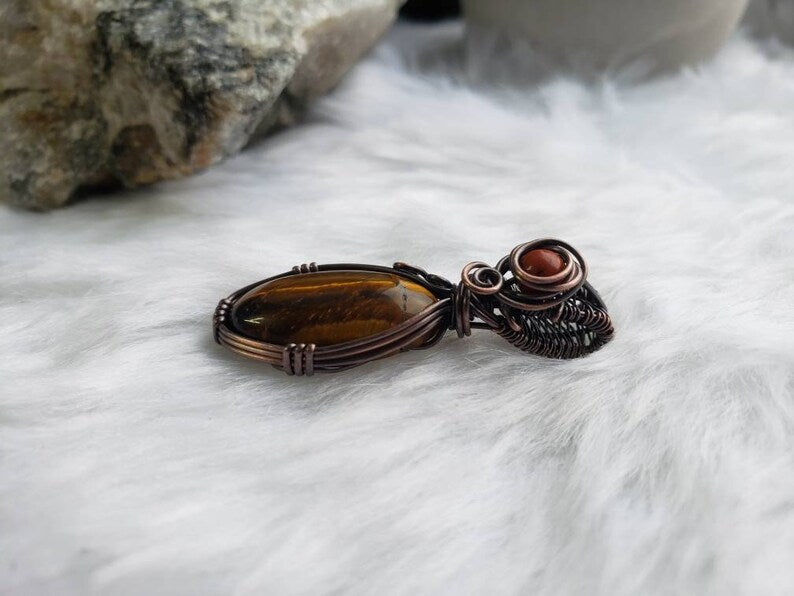 Tigers Eye and Re Jasper Necklace