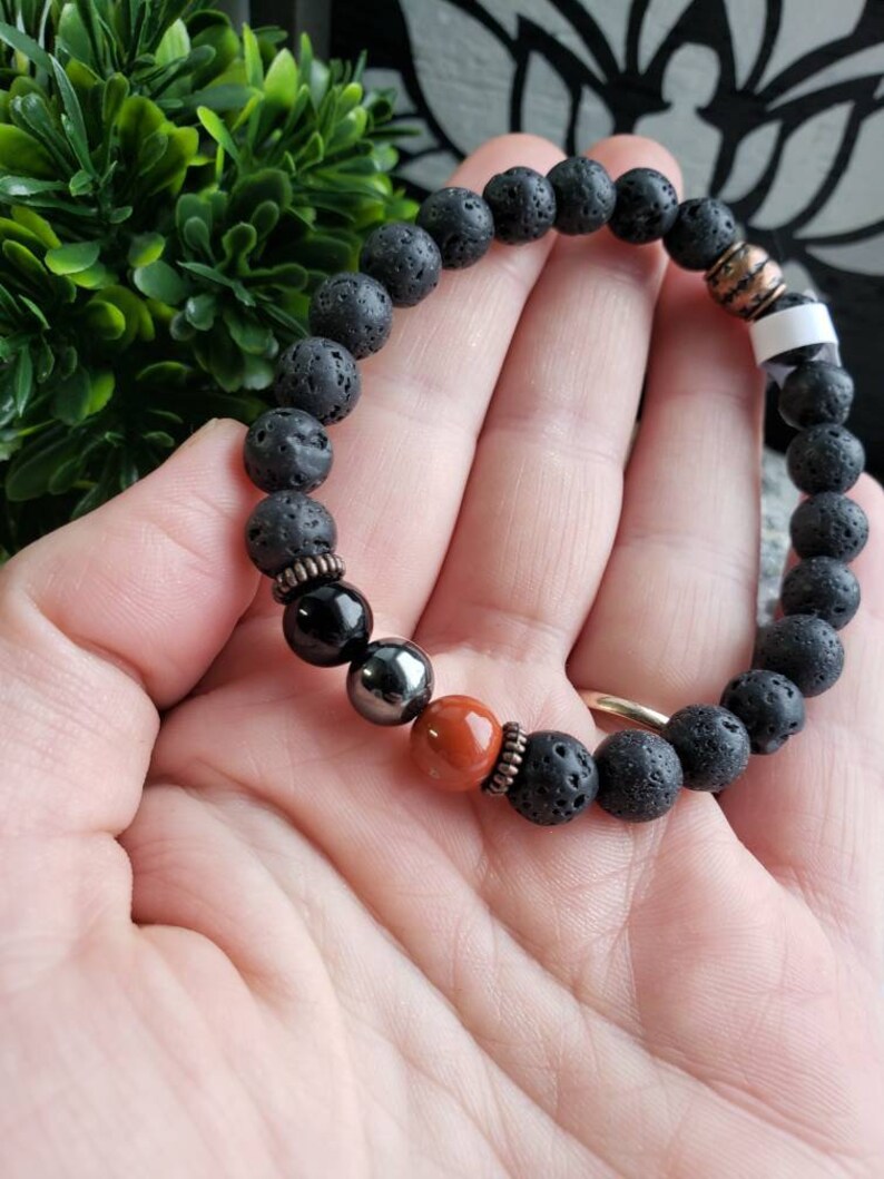 Grounding Bracelet with Lavastone