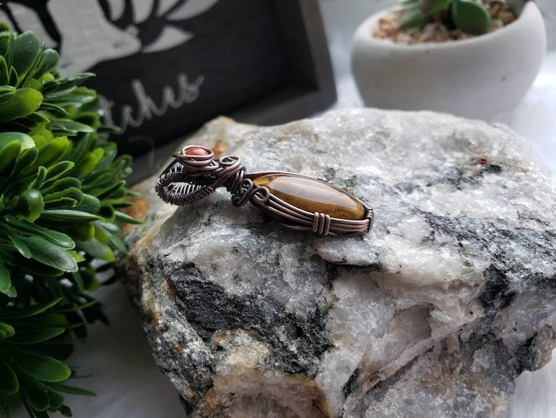 Tigers Eye and Re Jasper Necklace